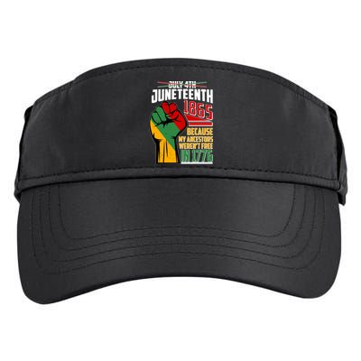 Not July 4th Juneteenth 1865 My Ancestors Weren't Free In 1776 Adult Drive Performance Visor