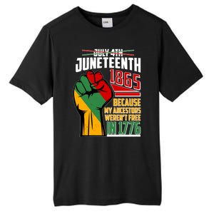 Not July 4th Juneteenth 1865 My Ancestors Weren't Free In 1776 Tall Fusion ChromaSoft Performance T-Shirt