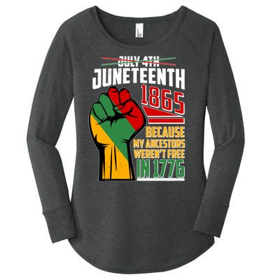 Not July 4th Juneteenth 1865 My Ancestors Weren't Free In 1776 Women's Perfect Tri Tunic Long Sleeve Shirt