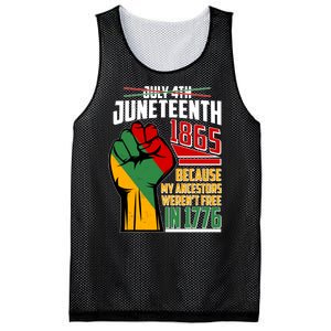 Not July 4th Juneteenth 1865 My Ancestors Weren't Free In 1776 Mesh Reversible Basketball Jersey Tank