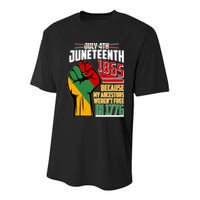 Not July 4th Juneteenth 1865 My Ancestors Weren't Free In 1776 Youth Performance Sprint T-Shirt