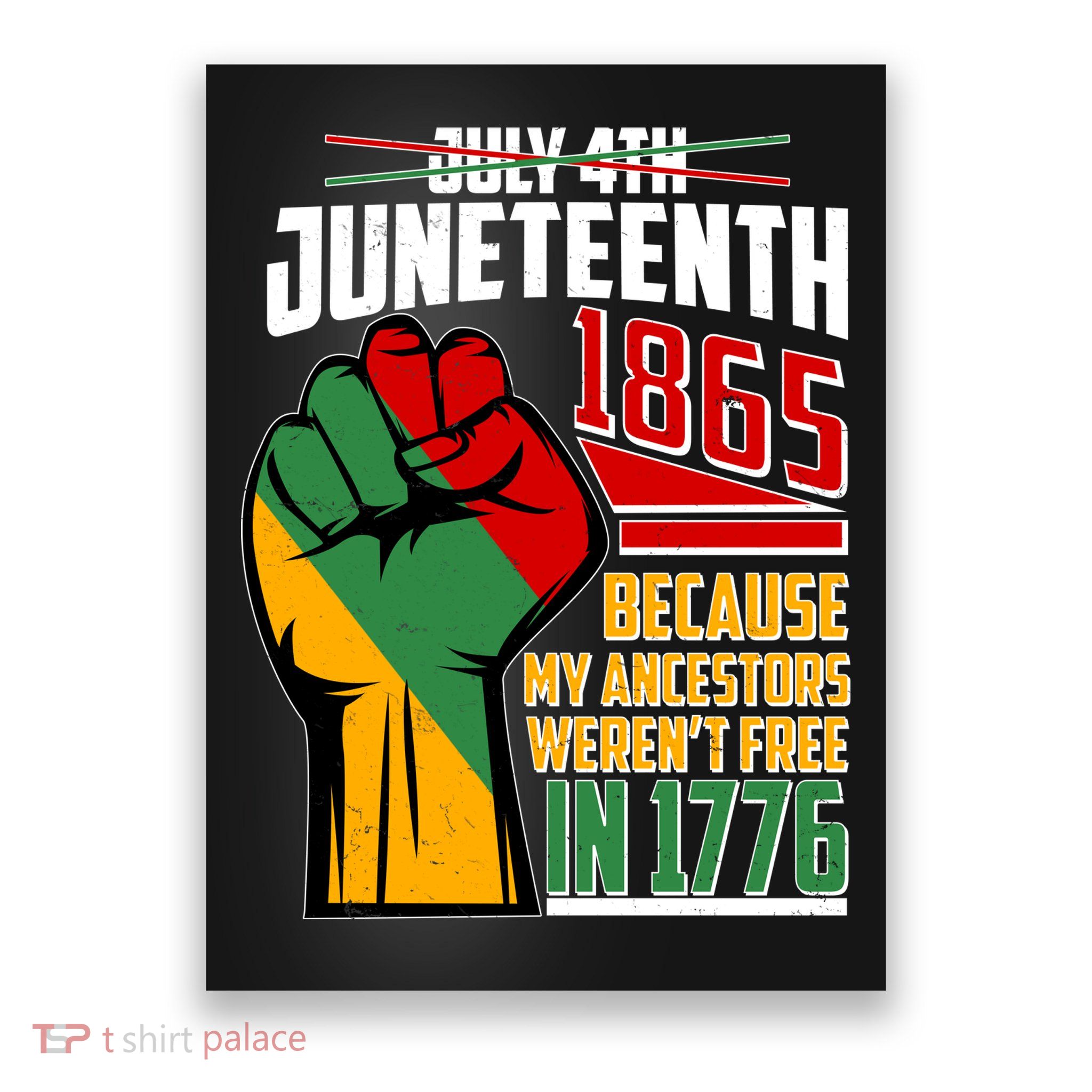 Not July 4th Juneteenth 1865 My Ancestors Weren't Free In 1776 Poster