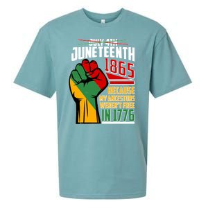 Not July 4th Juneteenth 1865 My Ancestors Weren't Free In 1776 Sueded Cloud Jersey T-Shirt