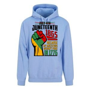 Not July 4th Juneteenth 1865 My Ancestors Weren't Free In 1776 Unisex Surf Hoodie