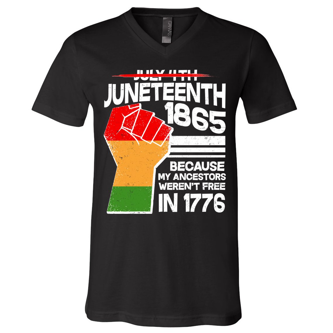 Not July 4th Juneteenth 1885 V-Neck T-Shirt