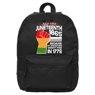 Not July 4th Juneteenth 1885 16 in Basic Backpack
