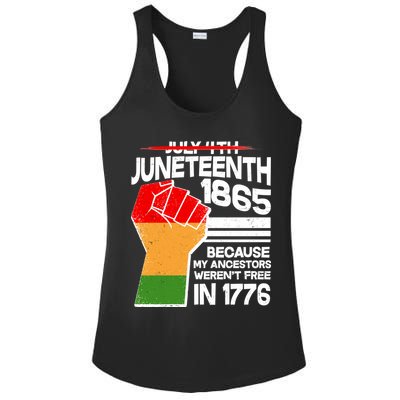 Not July 4th Juneteenth 1885 Ladies PosiCharge Competitor Racerback Tank