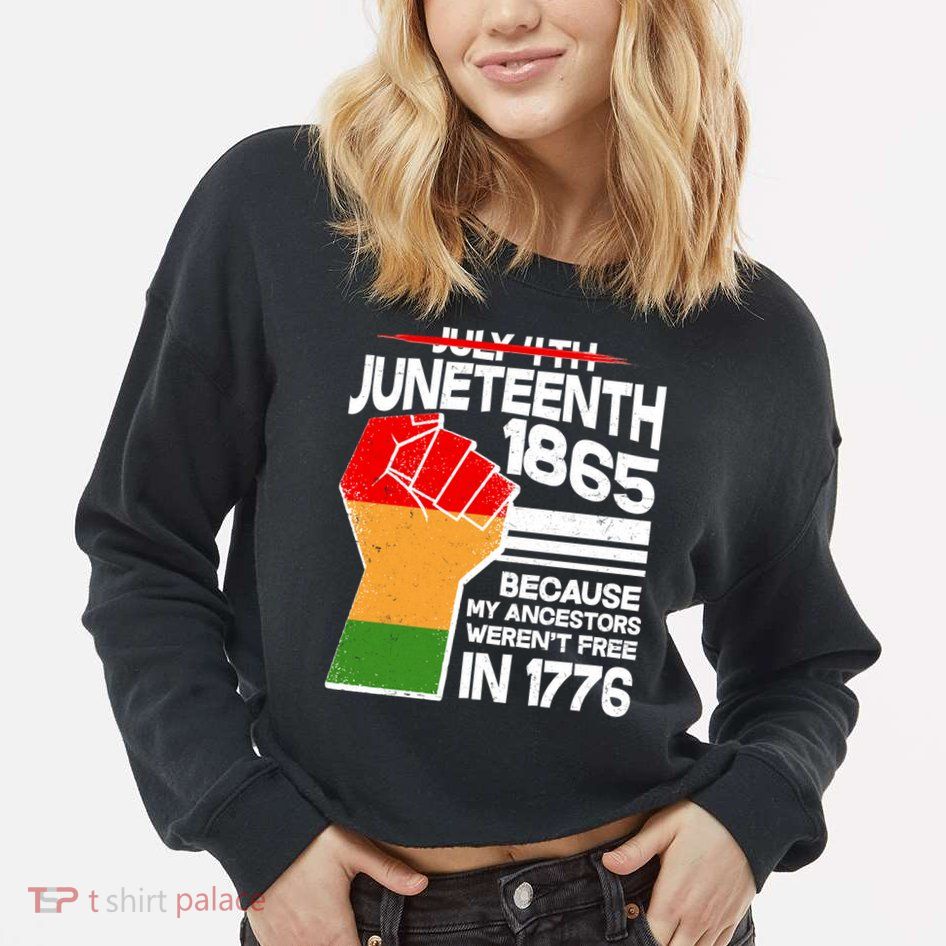 Not July 4th Juneteenth 1885 Cropped Pullover Crew