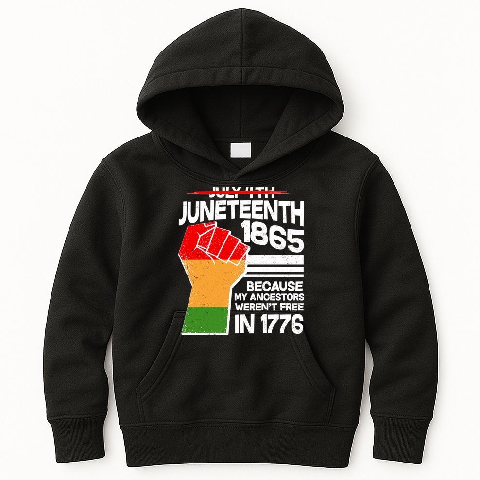 Not July 4th Juneteenth 1885 Kids Hoodie