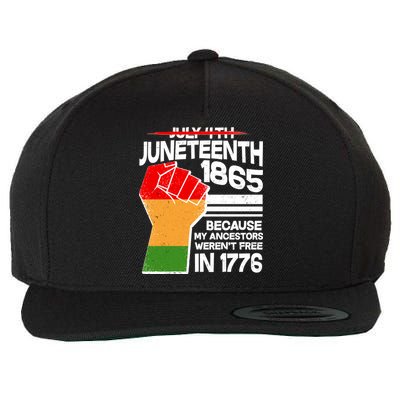 Not July 4th Juneteenth 1885 Wool Snapback Cap