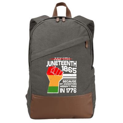 Not July 4th Juneteenth 1885 Cotton Canvas Backpack