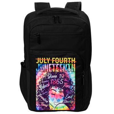 Not July 4th Juneteenth Tie Dye African American Woman Impact Tech Backpack