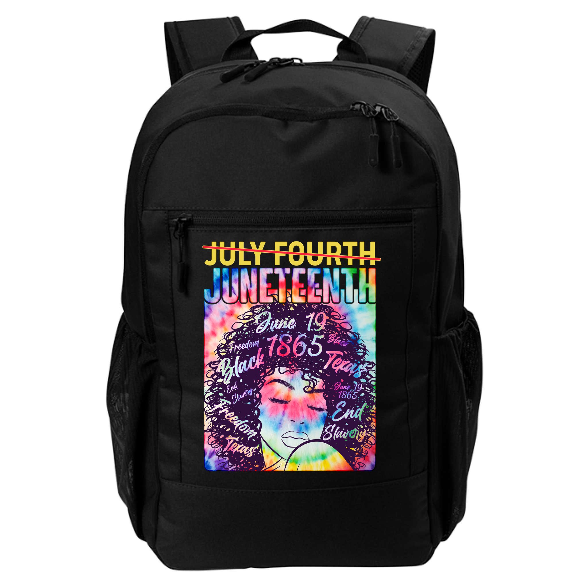 Not July 4th Juneteenth Tie Dye African American Woman Backpack