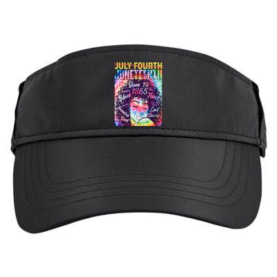Not July 4th Juneteenth Tie Dye African American Woman Adult Drive Performance Visor