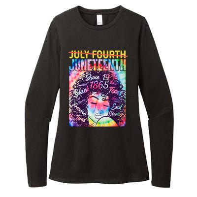 Not July 4th Juneteenth Tie Dye African American Woman Womens CVC Long Sleeve Shirt