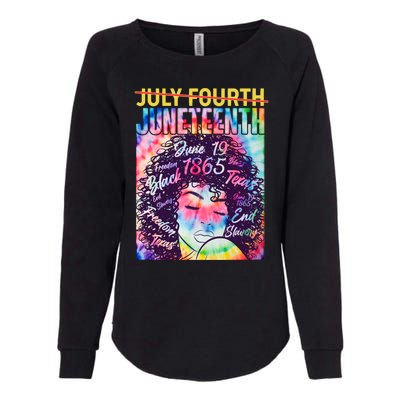 Not July 4th Juneteenth Tie Dye African American Woman Womens California Wash Sweatshirt