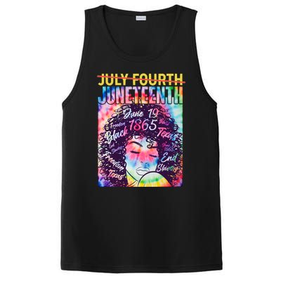 Not July 4th Juneteenth Tie Dye African American Woman PosiCharge Competitor Tank