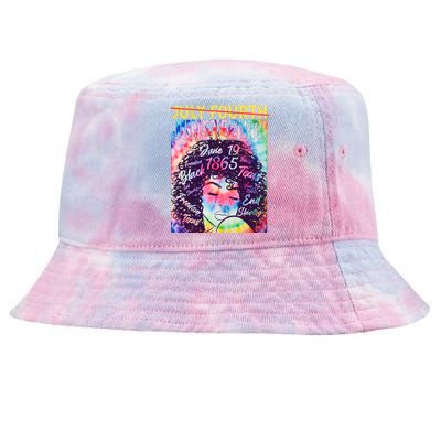 Not July 4th Juneteenth Tie Dye African American Woman Tie-Dyed Bucket Hat