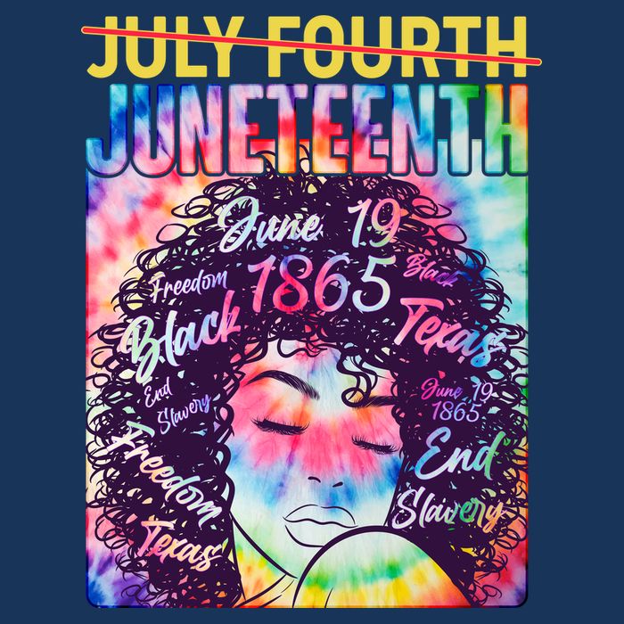Not July 4th Juneteenth Tie Dye African American Woman Tall T-Shirt