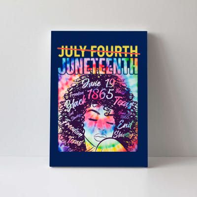 Not July 4th Juneteenth Tie Dye African American Woman Canvas