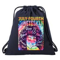 Not July 4th Juneteenth Tie Dye African American Woman Drawstring Bag