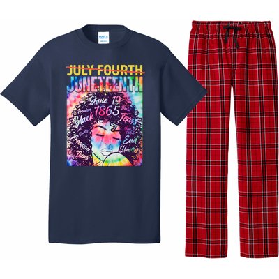 Not July 4th Juneteenth Tie Dye African American Woman Pajama Set