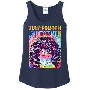 Not July 4th Juneteenth Tie Dye African American Woman Ladies Essential Tank