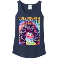 Not July 4th Juneteenth Tie Dye African American Woman Ladies Essential Tank