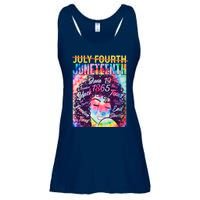 Not July 4th Juneteenth Tie Dye African American Woman Ladies Essential Flowy Tank