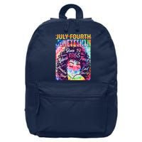 Not July 4th Juneteenth Tie Dye African American Woman 16 in Basic Backpack