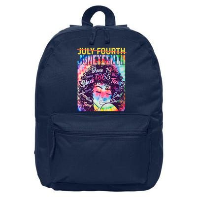 Not July 4th Juneteenth Tie Dye African American Woman 16 in Basic Backpack