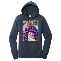 Not July 4th Juneteenth Tie Dye African American Woman Women's Pullover Hoodie