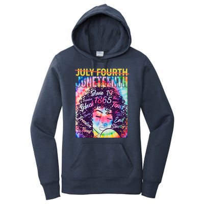 Not July 4th Juneteenth Tie Dye African American Woman Women's Pullover Hoodie