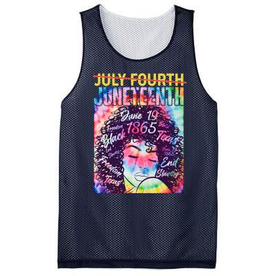 Not July 4th Juneteenth Tie Dye African American Woman Mesh Reversible Basketball Jersey Tank