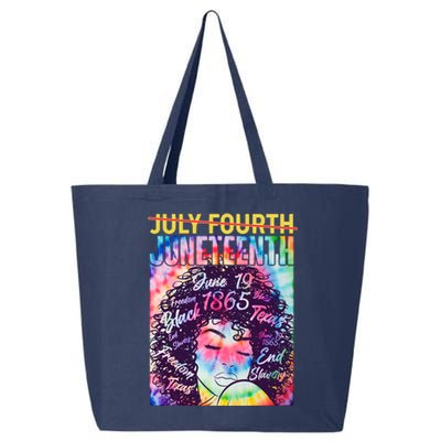 Not July 4th Juneteenth Tie Dye African American Woman 25L Jumbo Tote