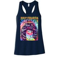 Not July 4th Juneteenth Tie Dye African American Woman Women's Racerback Tank