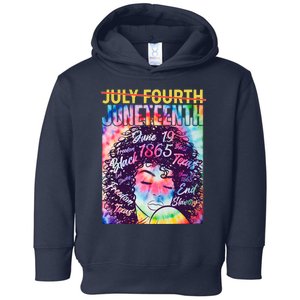 Not July 4th Juneteenth Tie Dye African American Woman Toddler Hoodie