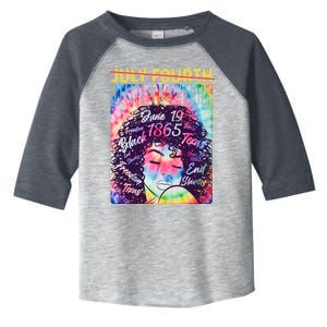 Not July 4th Juneteenth Tie Dye African American Woman Toddler Fine Jersey T-Shirt