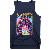 Not July 4th Juneteenth Tie Dye African American Woman Tank Top