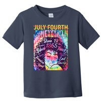 Not July 4th Juneteenth Tie Dye African American Woman Toddler T-Shirt