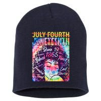 Not July 4th Juneteenth Tie Dye African American Woman Short Acrylic Beanie