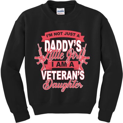 Not just A Daddy's Little Girl I'm A Veterans Daughter Kids Sweatshirt