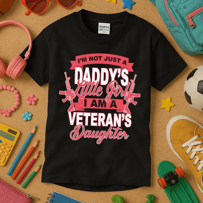 Not just A Daddy's Little Girl I'm A Veterans Daughter Kids T-Shirt