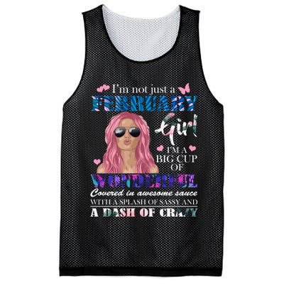 Not Just A February Girl Wonderful Sassy Birthday  Mesh Reversible Basketball Jersey Tank