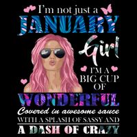 Not Just A Janurary Girl Wonderful Sassy Birthday  Stripe Pom Pom Beanie