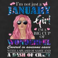 Not Just A Janurary Girl Wonderful Sassy Birthday  25L Jumbo Tote