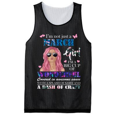 Not Just A March Girl Wonderful Sassy Birthday  Mesh Reversible Basketball Jersey Tank