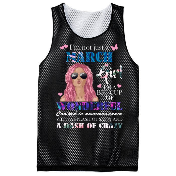 Not Just A March Girl Wonderful Sassy Birthday  Mesh Reversible Basketball Jersey Tank