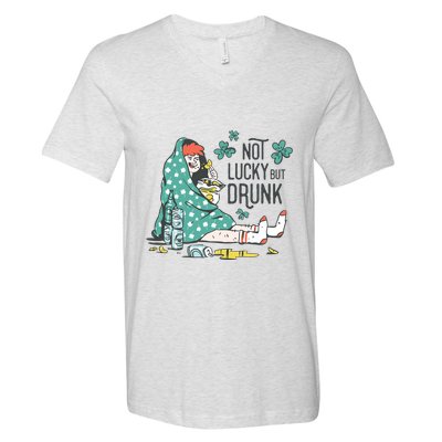 Not Lucky But Drunk V-Neck T-Shirt