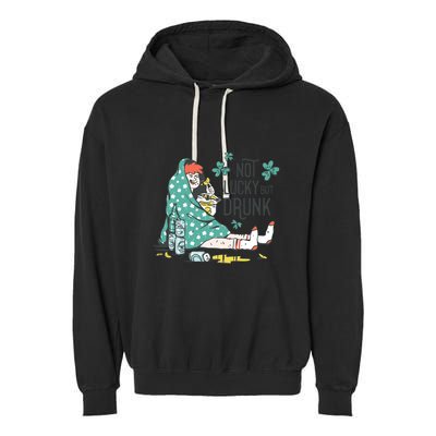 Not Lucky But Drunk Garment-Dyed Fleece Hoodie